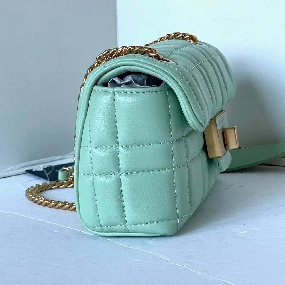 Kate Spade Evelyn Small Quilted Leather Chain Shoulder Bag Pistachio